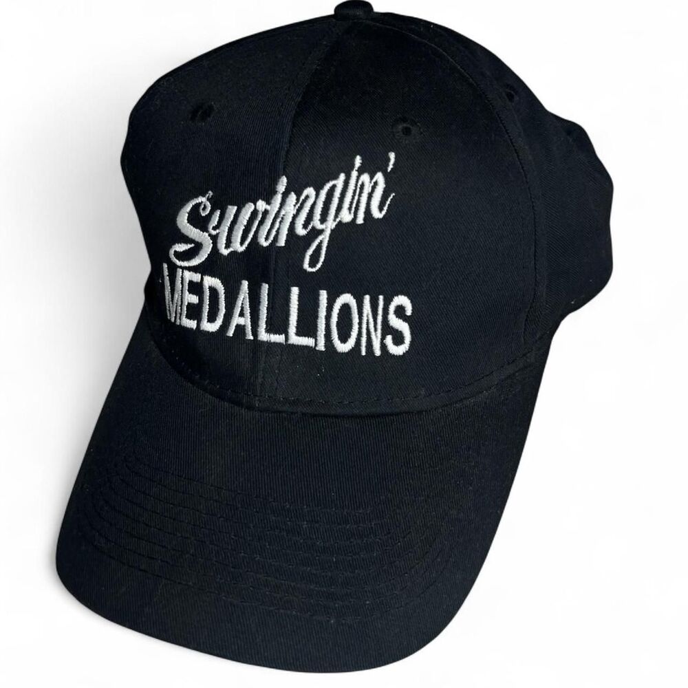 Vtg Swingin' Medallions Band Hat Black Party Band of the South Cap
